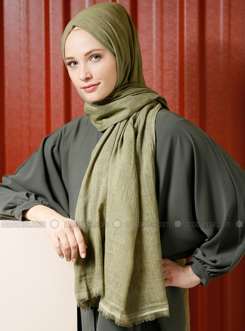 Kaki - Unicolore - Coton - Châle - Tuva Şal | Modanisa FR