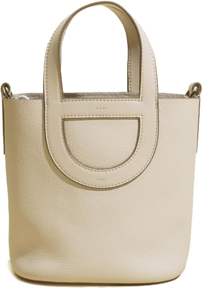 Genuine togo leather crossbody bucket bag women pig nose basket bag portable cowhide tote bag | Amazon (US)