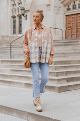 Pink Denim & Plaid Contrast Flannel Shacket | Magnolia Boutique