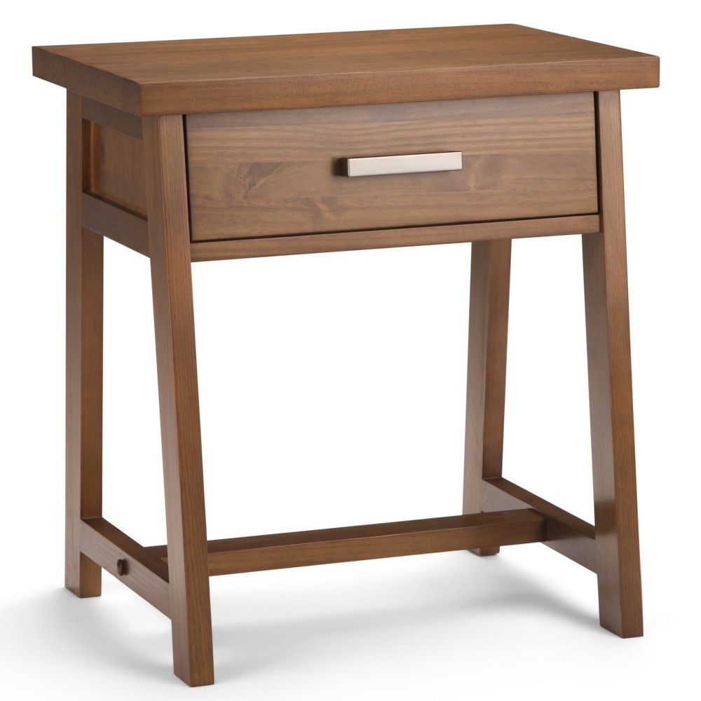 24"" Hawkins Solid Wood Nightstand Medium Saddle Brown - Wyndenhall | Target