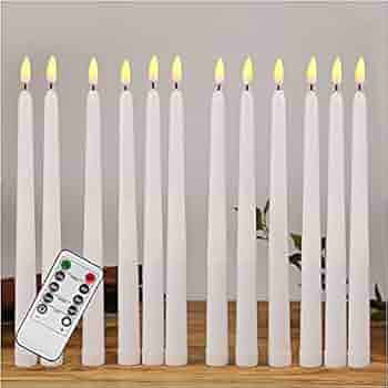 Duduta Black Flameless Taper Candles with Remote 12 Pack, Flickering Realistic LED Battery Operat... | Amazon (US)