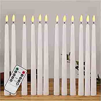 Amazon.com: Duduta Black Flameless Taper Candles with Remote 12 Pack, Flickering Realistic LED Ba... | Amazon (US)