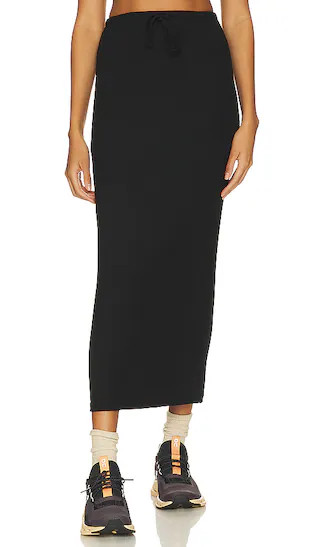 Kiki Rib Maxi Skirt in Black | Revolve Clothing (Global)