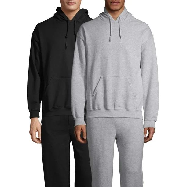 Gildan Men's Heavy Blend Fleece Hooded Sweatshirt, 2-Pack | Walmart (US)