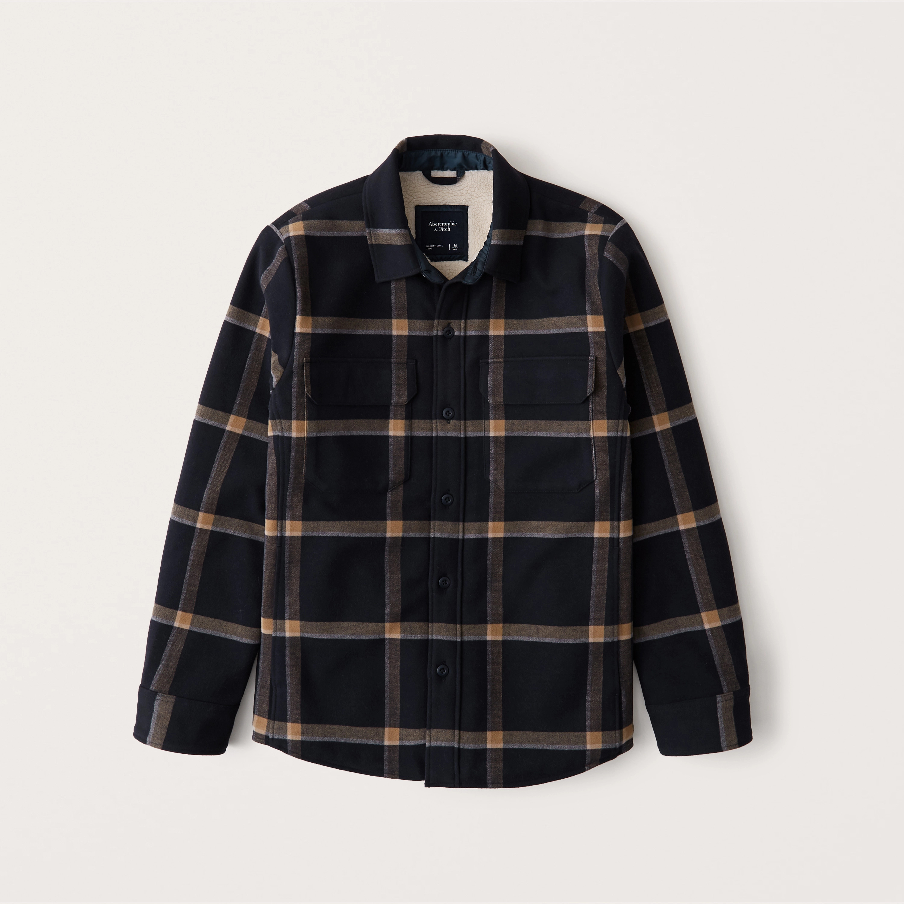 Sherpa-Lined Cozy Shirt Jacket | Abercrombie & Fitch (US)