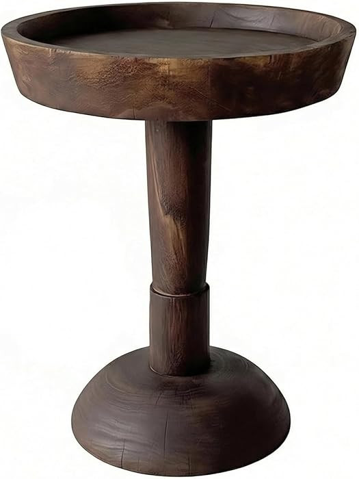 Wabi-Sabi Handmade Solid Wood Side Table - Live Edge MCM Accent & Plant Stand, 15" Round for Livi... | Amazon (US)