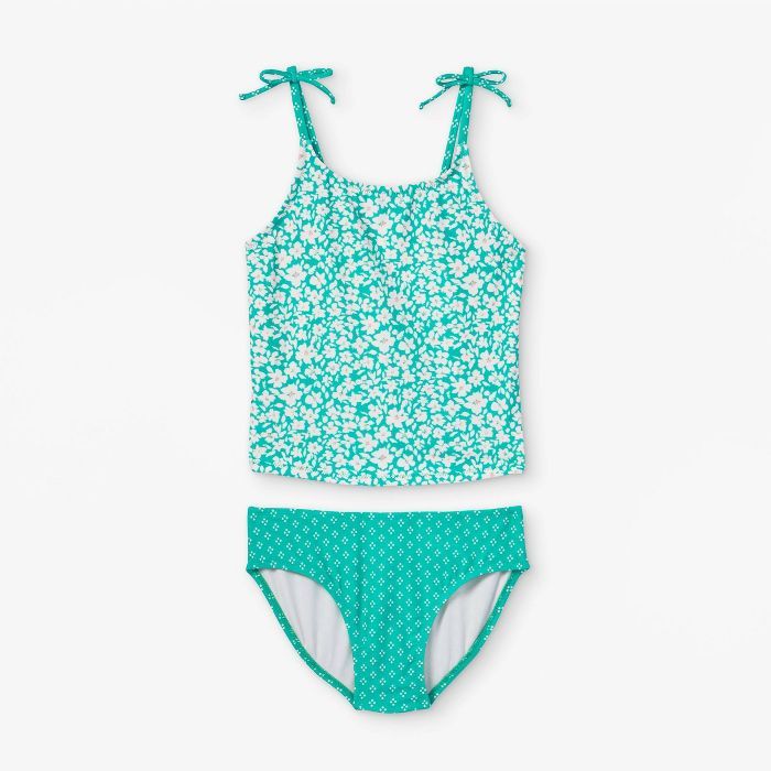 Girls' Tropical Floral Tankini Set - Cat & Jack™ Green | Target