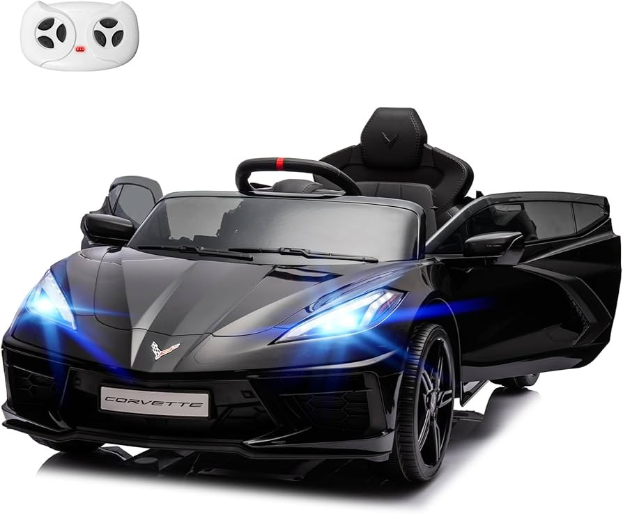 12V Licensed Chevrolet Corvette C8 Kids Electric Ride on Car Remote Control Bluetooth Music MP3 P... | Amazon (US)