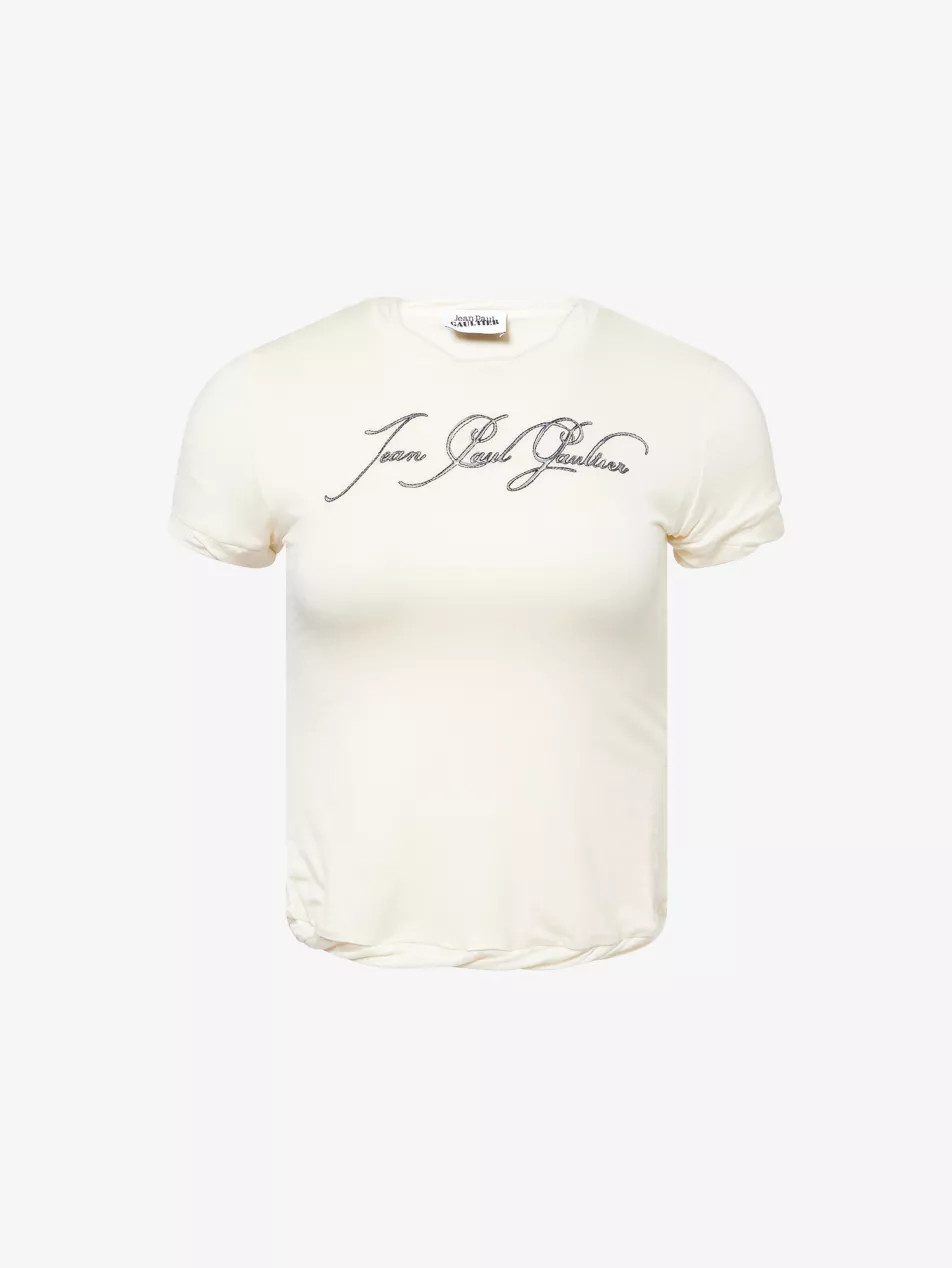 Embroidered-Branded Graphic-Print Jersey T-Shirt | Selfridges
