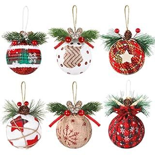 Amazon.com: Aneco 8 Pack Christmas Tree Ornaments Rustic Christmas Tree Ball Ornaments with Pinec... | Amazon (US)
