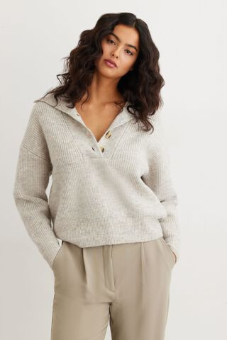 Half Button Sweater | Dynamite Clothing