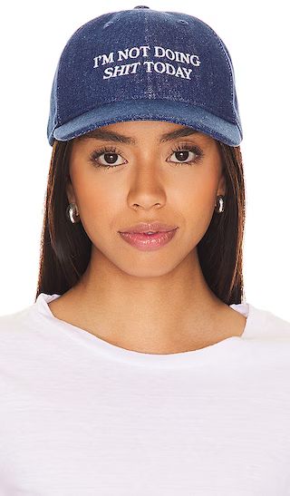 Not Doing Shit Today Hat in Denim Blue | Revolve Clothing (Global)