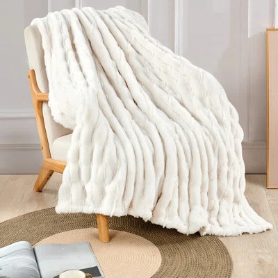 Stretchy Faux Fur Throw Blanket | Wayfair North America