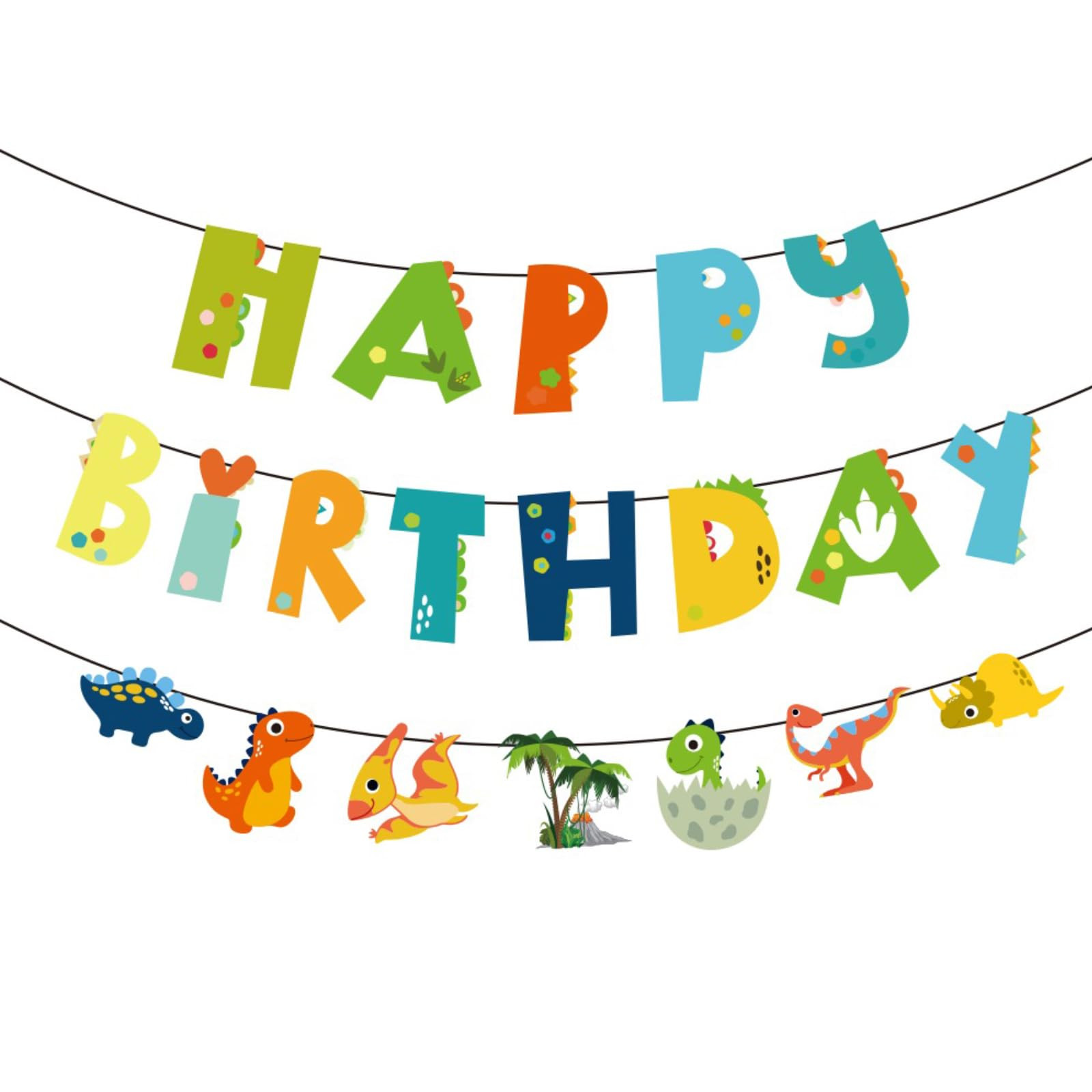 Dinosaur Happy Birthday Banner,Birthday Sign for Party Decor,birthday Decoration for Kids | Amazon (US)