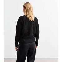 Black Sequin Embellished Knitted Jumper New Look | New Look (UK)