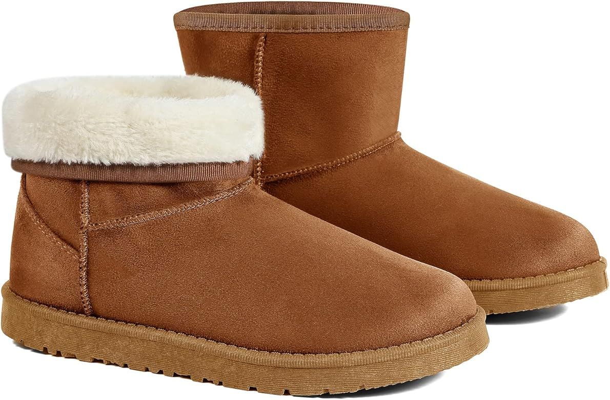 JOSINY Women's Snow Boots,Classic Fur Lined Ankle Bootie Warm Short Fashion Winter Boot | Amazon (US)