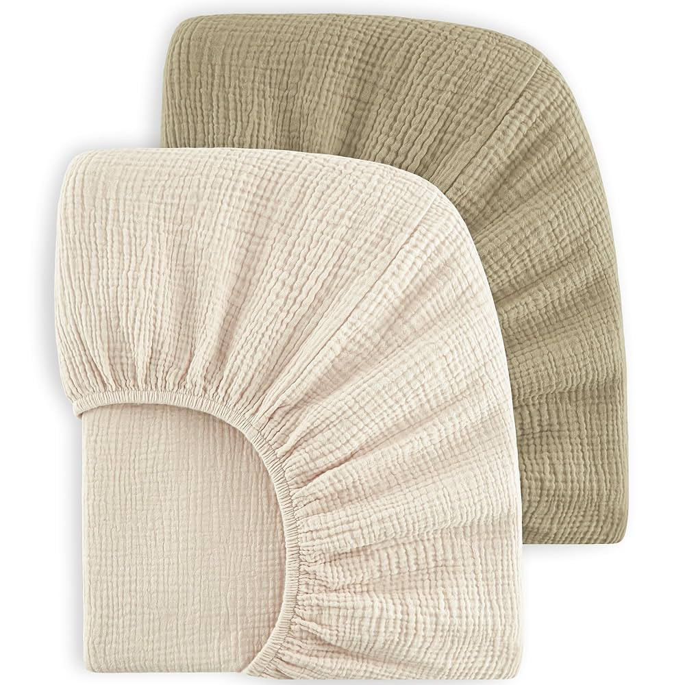 Bearmoss Muslin Crib Sheets 100% Cotton Baby Crib Sheets Fitted for Standard Crib Mattress & Todd... | Amazon (CA)