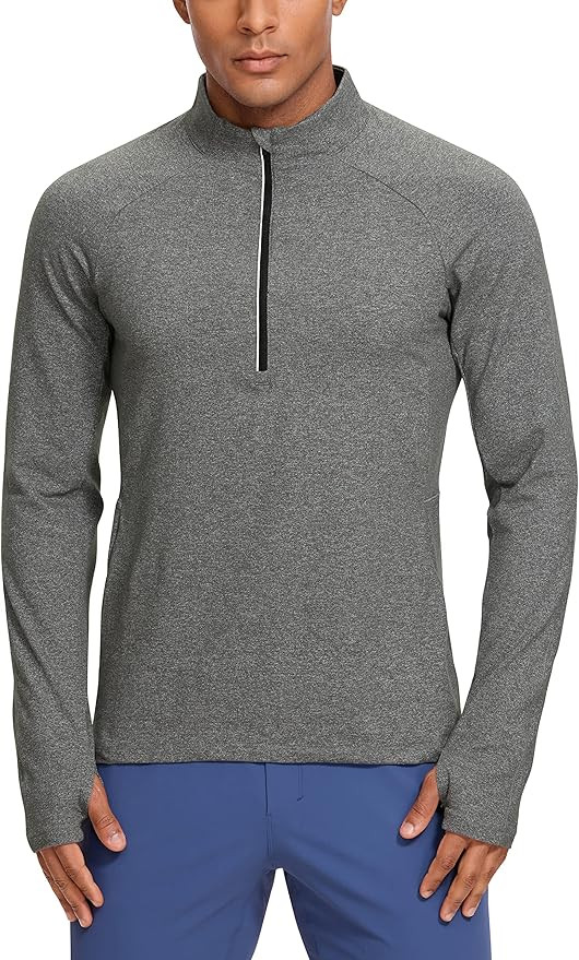 CRZ YOGA Men's Half Zip Golf Pullover Athletic Long Sleeve T-Shirts Mock Neck 1/2 Workout Running... | Amazon (US)