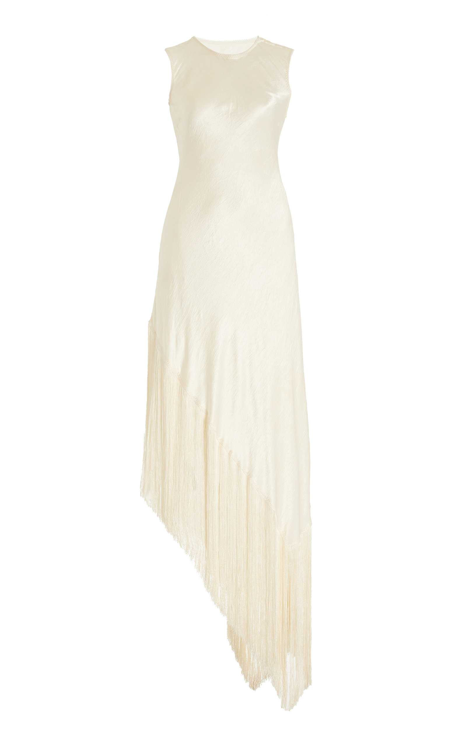 Whispering Angel Fringed Satin Midi Dress | Moda Operandi (Global)