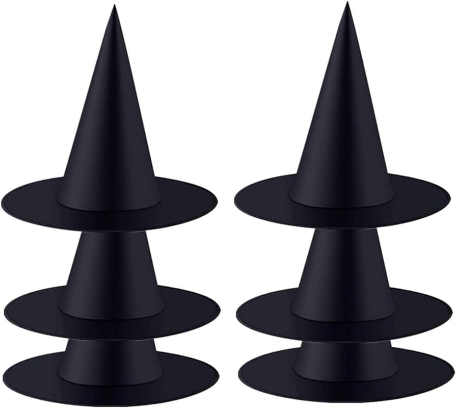 6 PCS Halloween Witch Hat Cap Costume Accessory for Hanging Witch Hats Decoration or Halloween Pa... | Amazon (US)