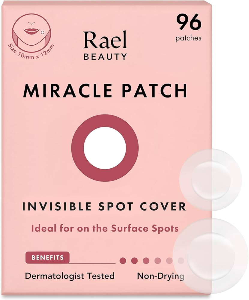 Rael Pimple Patches, Miracle Invisible Spot Cover - Hydrocolloid Acne Patch for Face, Blemishes, ... | Amazon (US)