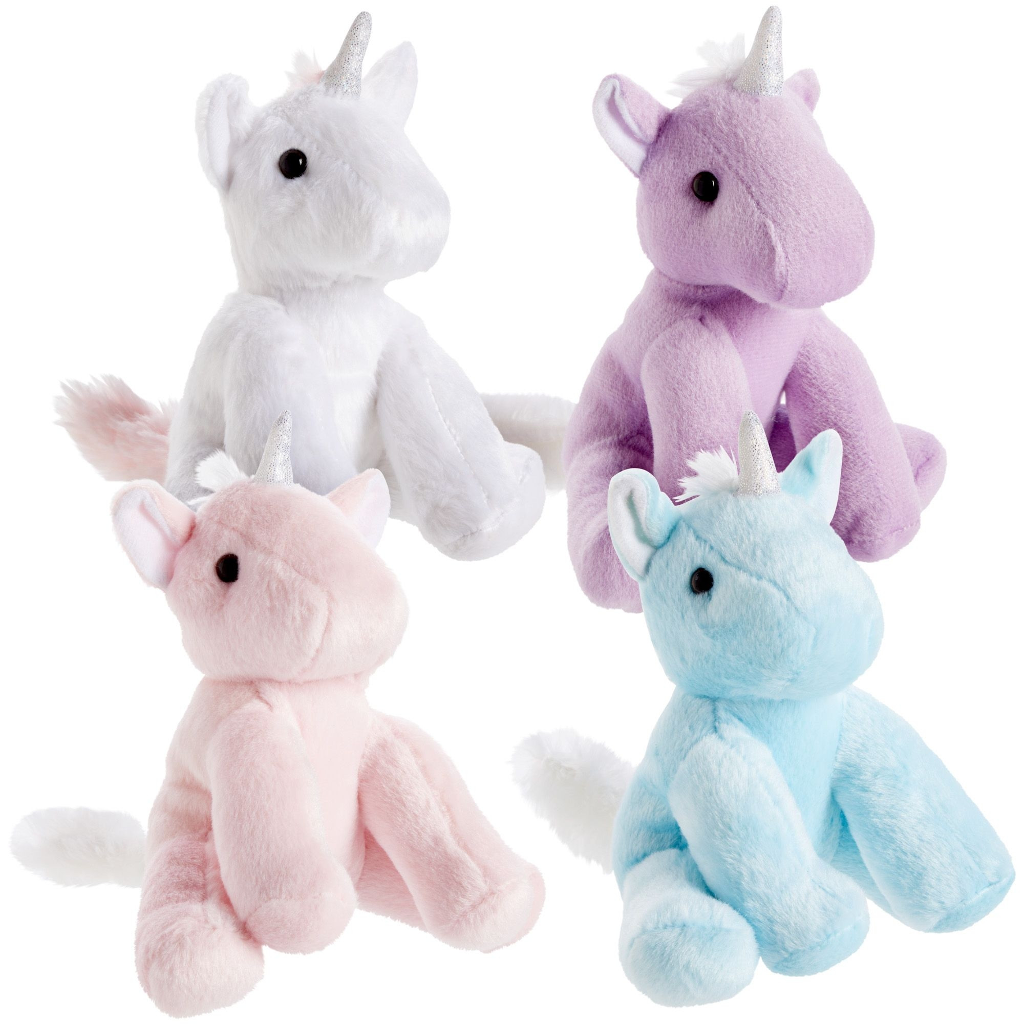 4 Pack Small Unicorn Plush for Girls, 7-inch Stuffed Animal Toys for Kids Birthday Gifts, Pastel ... | Walmart (US)
