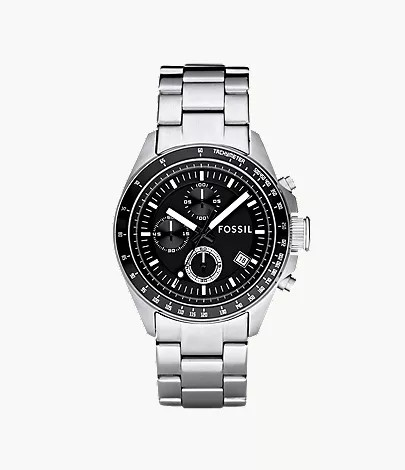 Decker Chronograph Stainless Steel Watch | Fossil (US)