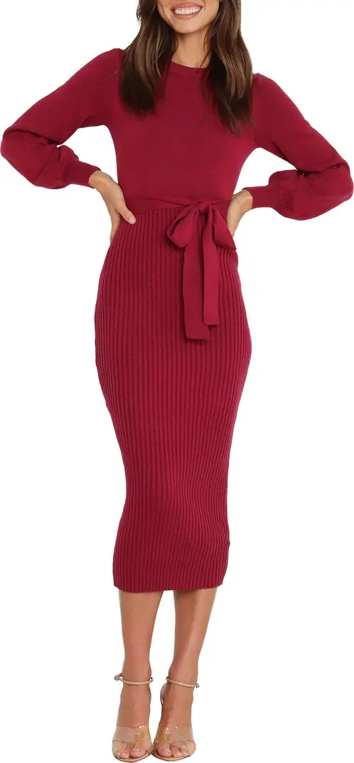 Helena Belted Long Sleeve Sweater Dress | Nordstrom