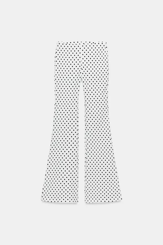 STRETCH FLARE DOT TROUSERS | Zara UK
