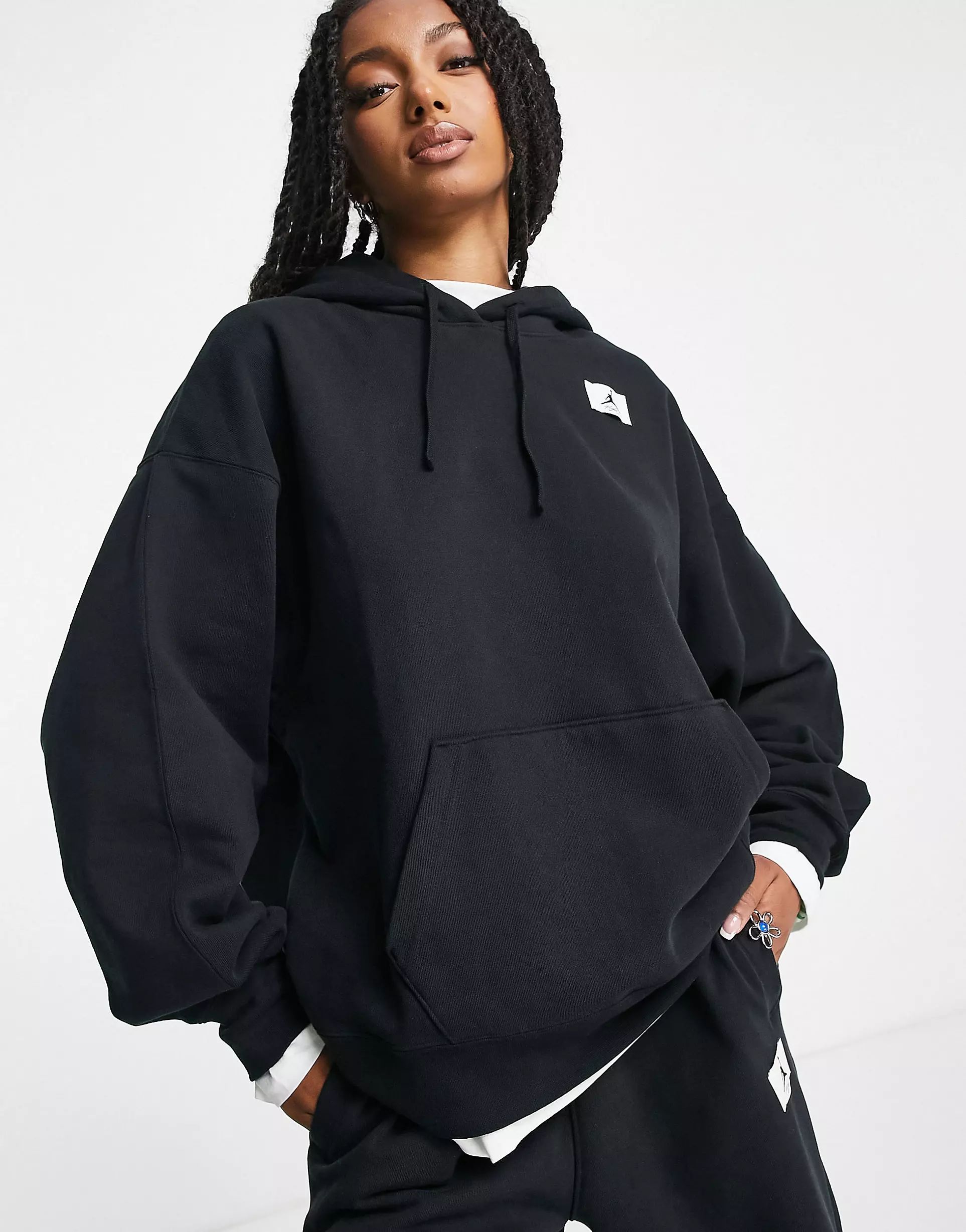 Nike Air Jordan Essential fleece pullover hoodie in black | ASOS (Global)