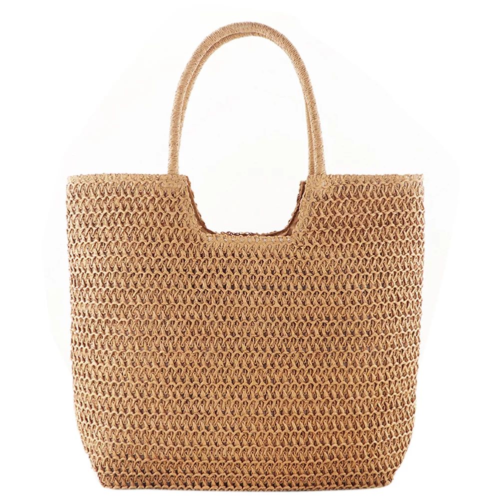 Hand-woven Women Shoulder Handbag Summer Women Straw Beach Shopping Tote Bag | Walmart (US)