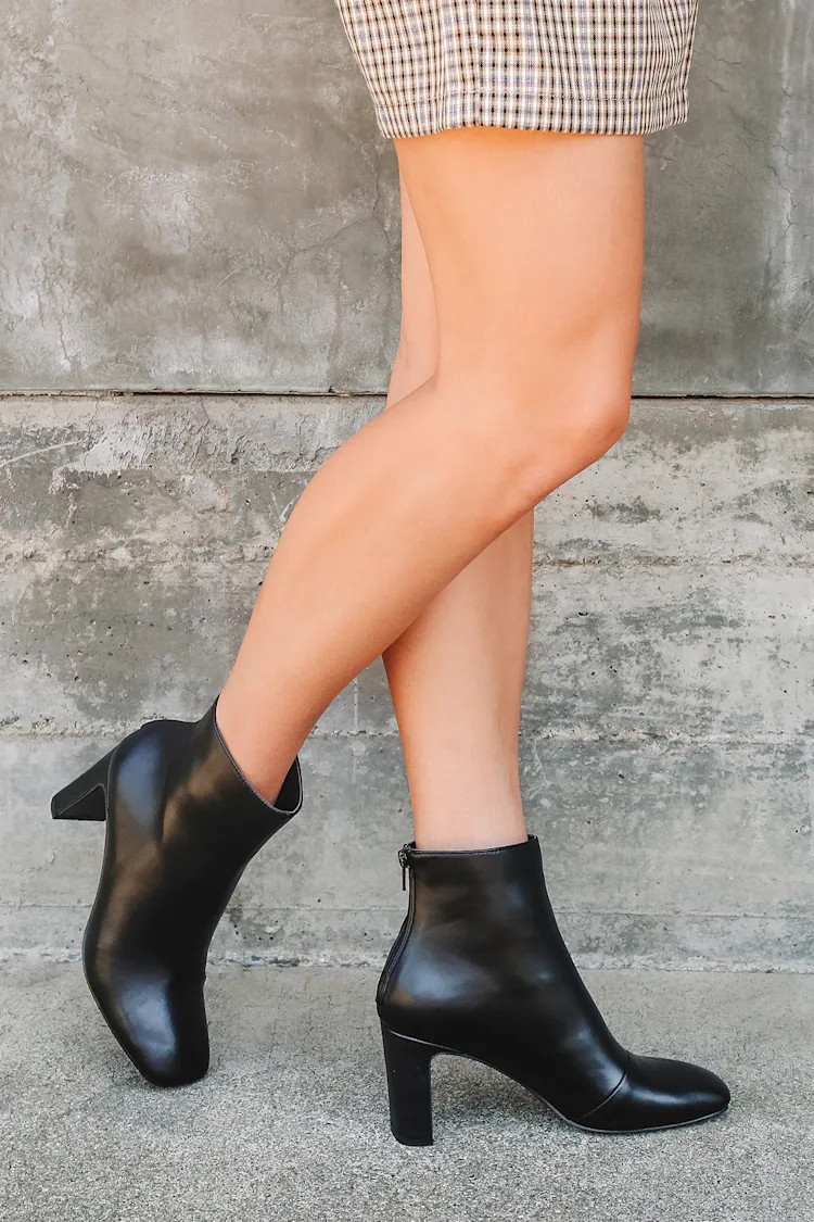 Trixie Black Square Toe Mid-Calf Boots | Lulus (US)