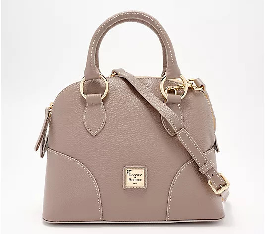 Dooney & Bourke Lucca Pebble Leather Satchel with Crossbody Strap | QVC