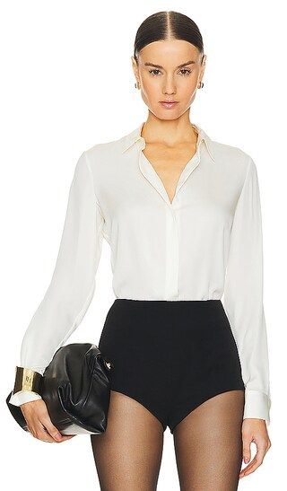 Classic Fitted Shirt in Ivory | Revolve Clothing (Global)