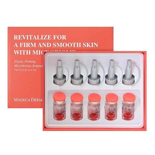MADECA DERMA Elastic Firming Microbiome Ampoule – Hydrating Korean Skincare with Hyaluronic Acid, Collagen & Peptides for Firmness, Elasticity, Fine Line Reduction & Rejuvenation (0.23 fl oz x 5) | Amazon (US)