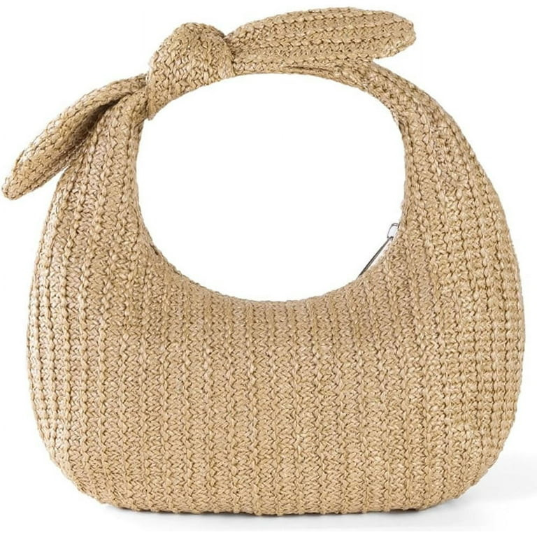 NANAHuang Straw Purses for Women Bow-Knot Straw Woven Clutch Bag Vacation Style Crescent Handbag ... | Walmart (US)