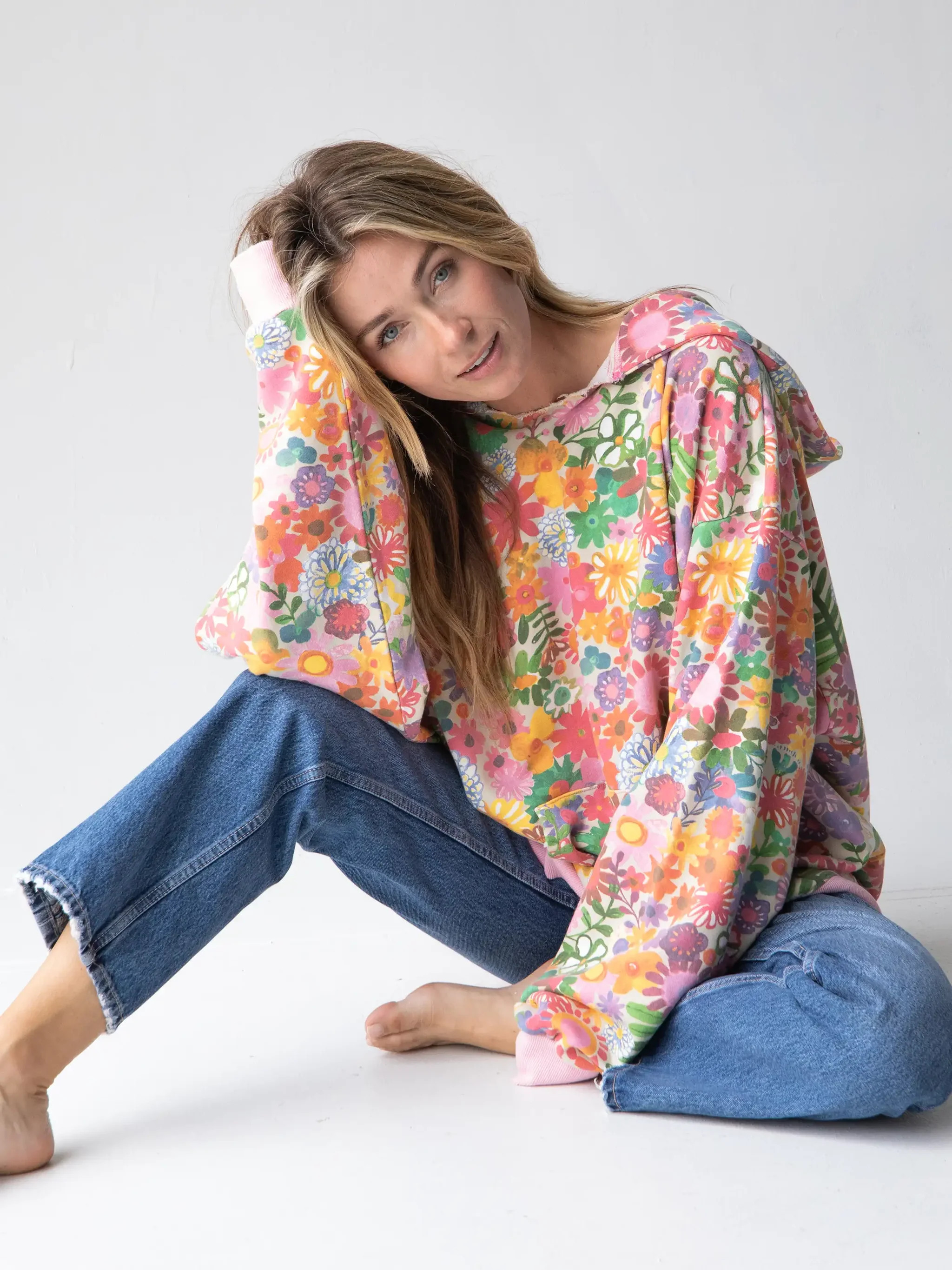 Oversized Printed Hoodie | Natural Life