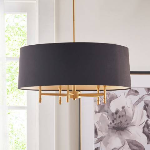Hampton Hill Presidio 24" Wide Gold and Black 5-Light Chandelier - #802C2 | Lamps Plus | Lamps Plus