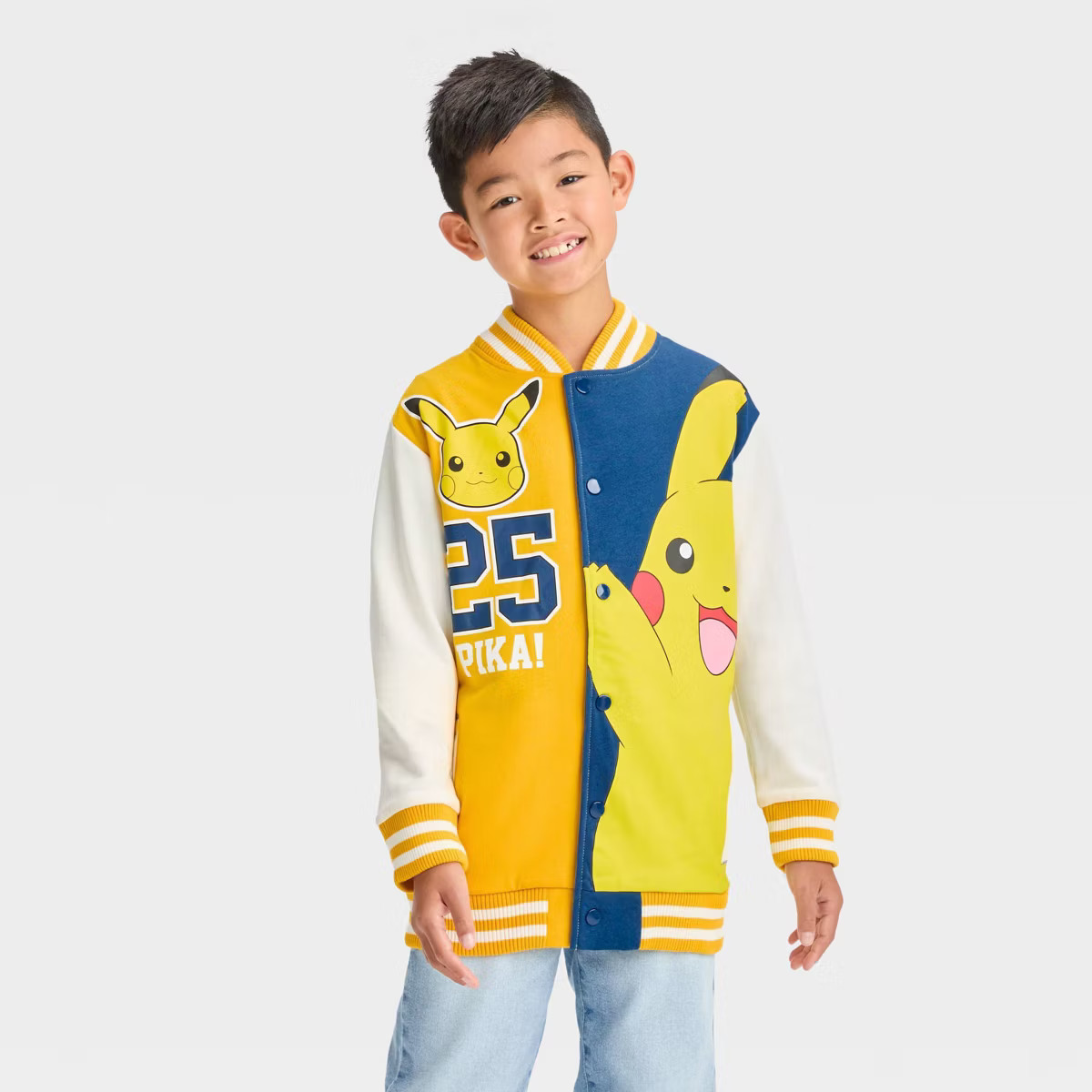 Boys' Pokemon Pikachu Varsity Jacket - Yellow | Target