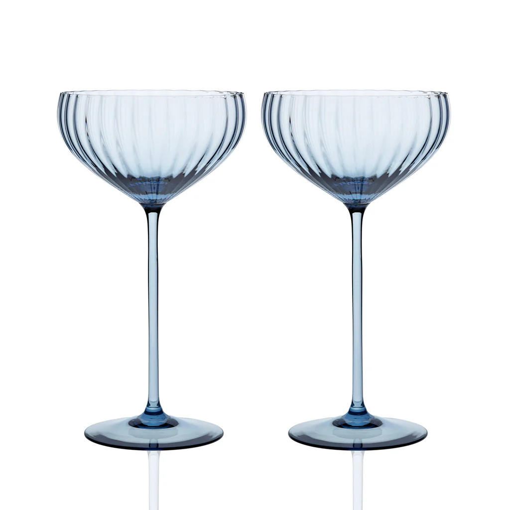 Quinn Ocean Coupe Glasses, Set of 2 | Over The Moon