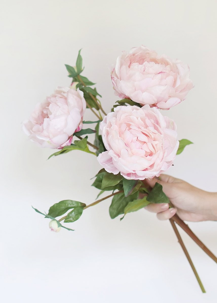 Faux Peony Flower in Light Pink | Afloral (US)