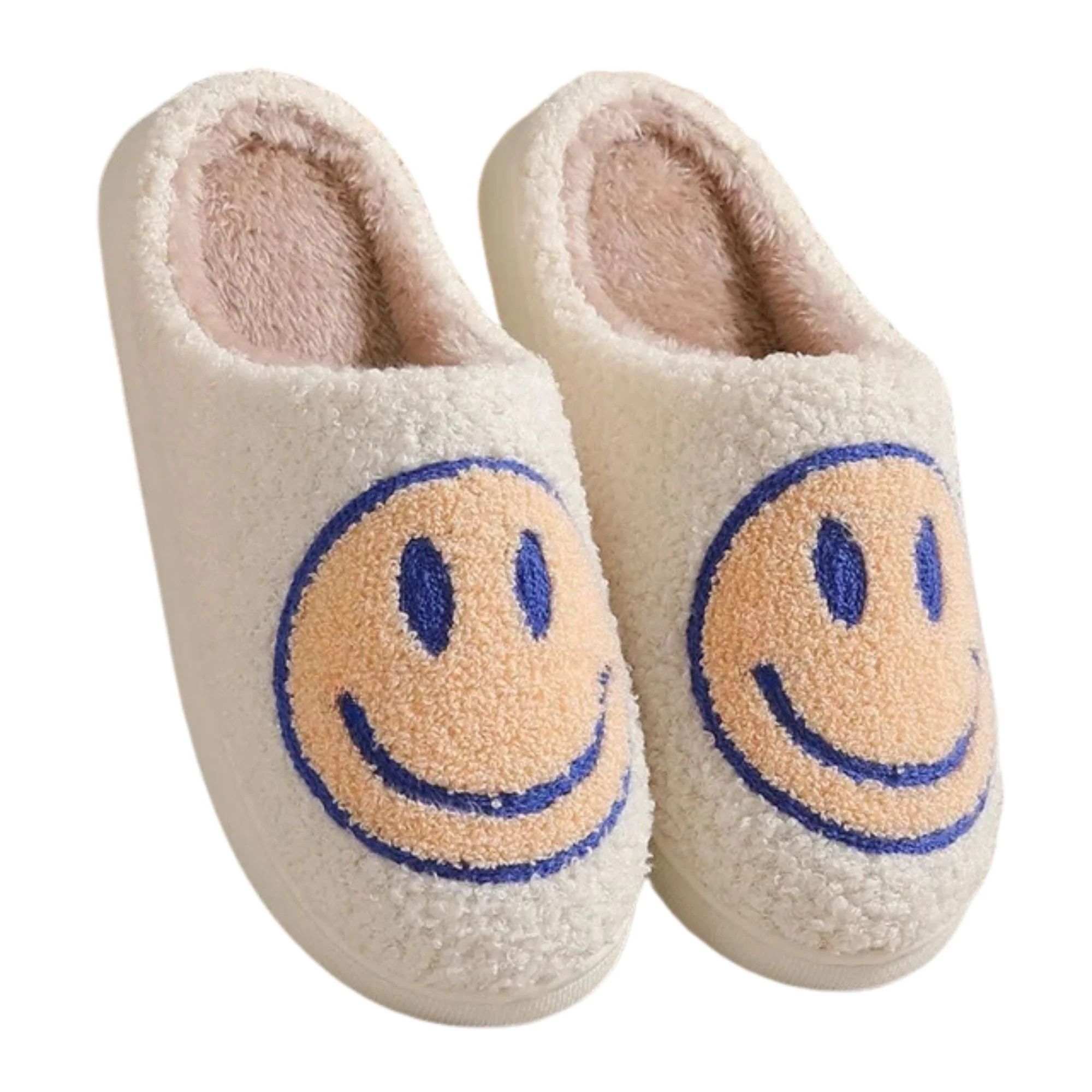 BERANMEY Cute Smile Face Slippers for Women Perfect Soft Plush Comfy Warm Slip-On Happy Face Slip... | Walmart (US)