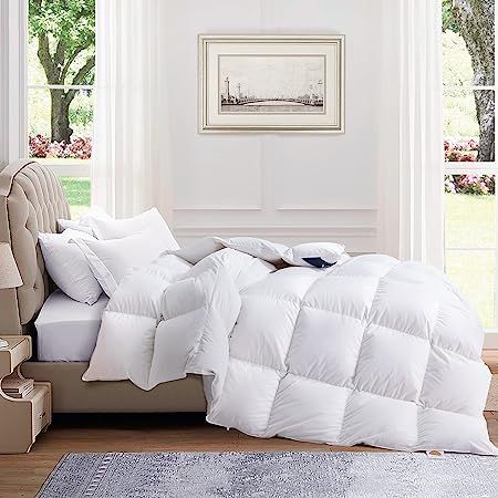 Topllen Down Comforter King Size -Down Duvet Insert -100% Egyptian Cotton Cover-Fluffy Heavyweigh... | Amazon (US)