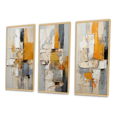 Abstract Assemblage " 3 - Pieces on Canvas | Wayfair North America