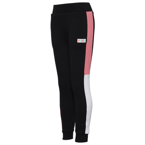 PUMA Girls PUMA Downtown Pack Fleece Jogger - Girls' Grade School Black/Multicolor Size S | Foot Locker (US)