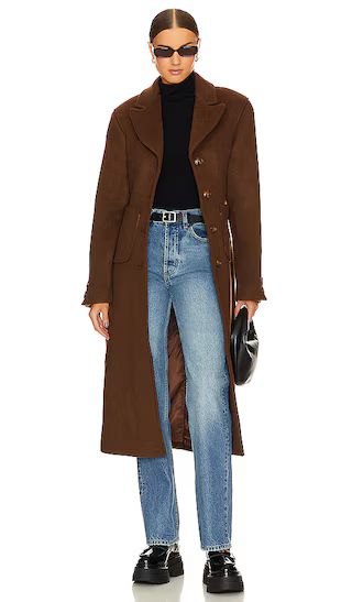 x Marianna Long Coat in Espresso Brown | Revolve Clothing (Global)