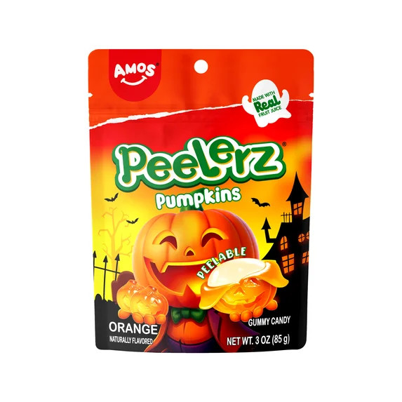 AMOS Peelerz Gummy Pumpkins Orange Flavor, Allergen Free, 3 oz (85 g) | Walmart (US)