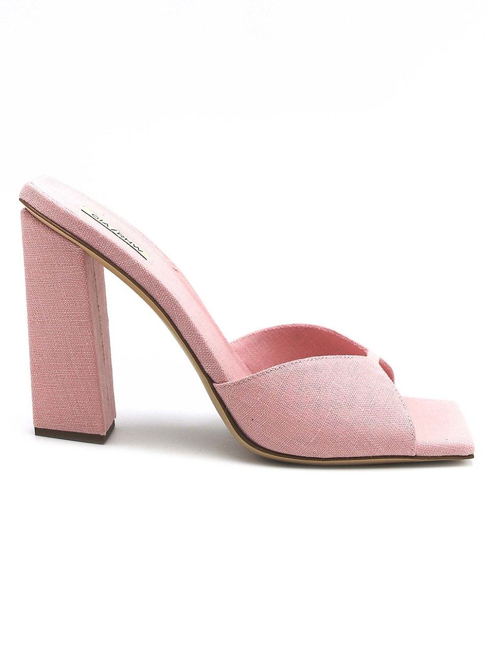 Women's Linen Block-Heel Mules - Pink - Size 8.5 - Pink - Size 8.5 | Saks Fifth Avenue