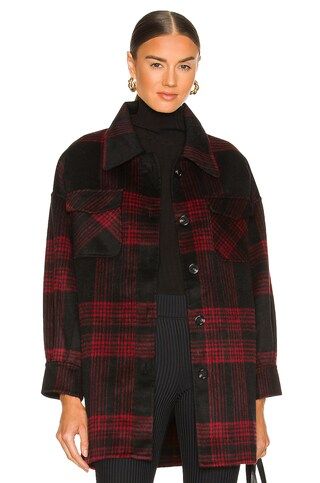LNA Oversized Plaid Jacket in Black Red Plaid from Revolve.com | Revolve Clothing (Global)