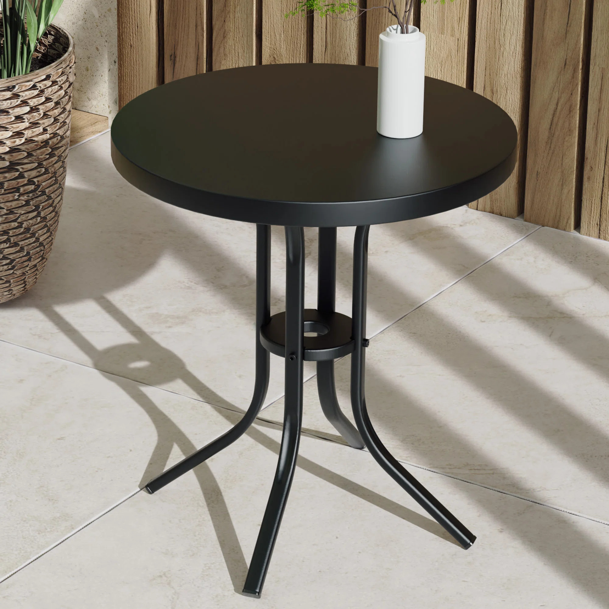 Round Patio Table Outdoor Side table for Patio Poolside Garden | Wayfair North America
